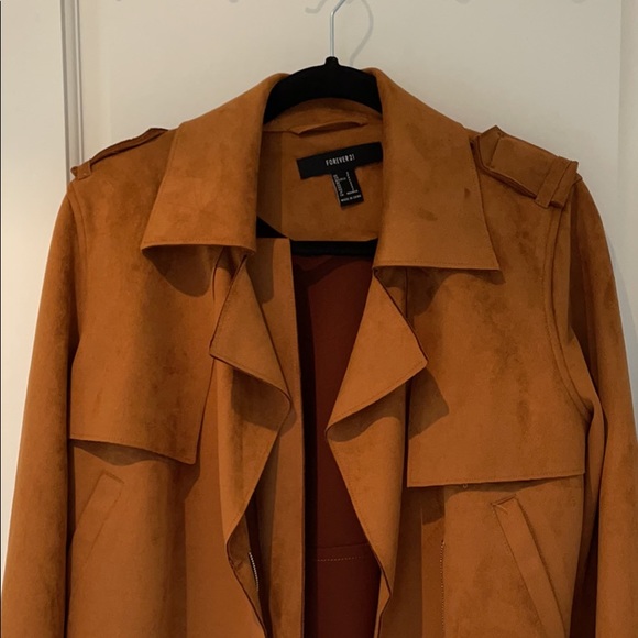 XXI Faux Suede Brown Coat jacket - Picture 1 of 4